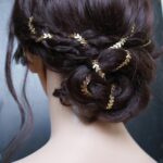 Bridal headpiece in Gold or Silver – Wedding Hair Accessory for back of head – Gold or Silver Hair chain – Bohemian Bridal Hair Accessory