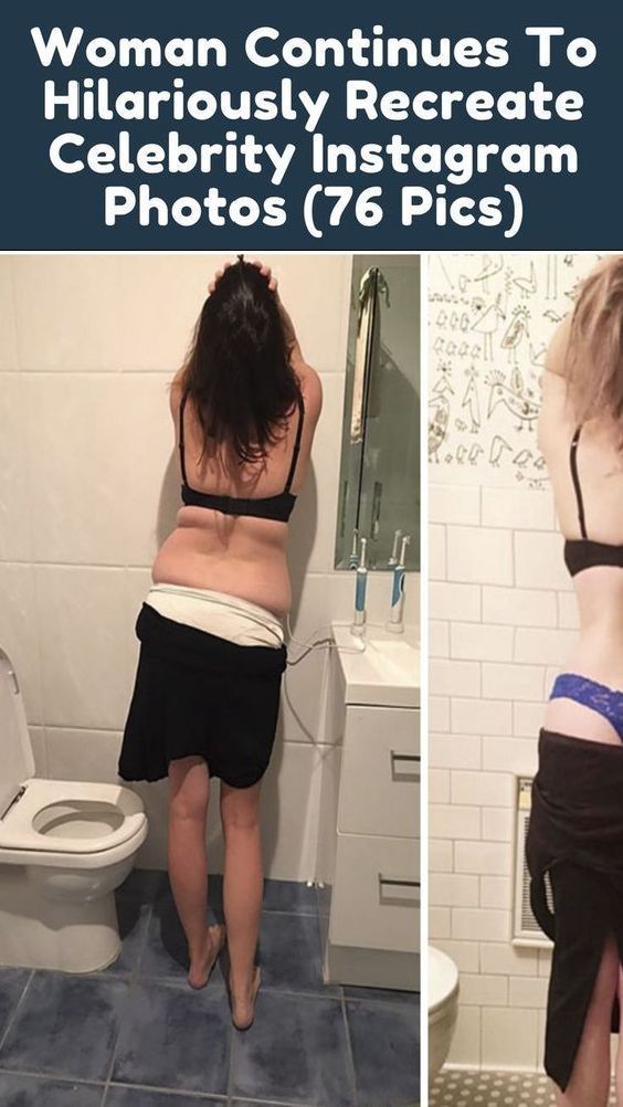 Woman Continues To Hilariously Recreate Celebrity Instagram Photos (76 Pics)