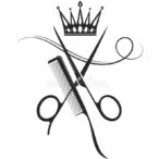 Scissors Comb and Crown Symbol Stock Illustration – Illustration of equipment, dryer: 201196199
